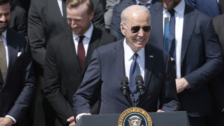 Joe Biden speaking  