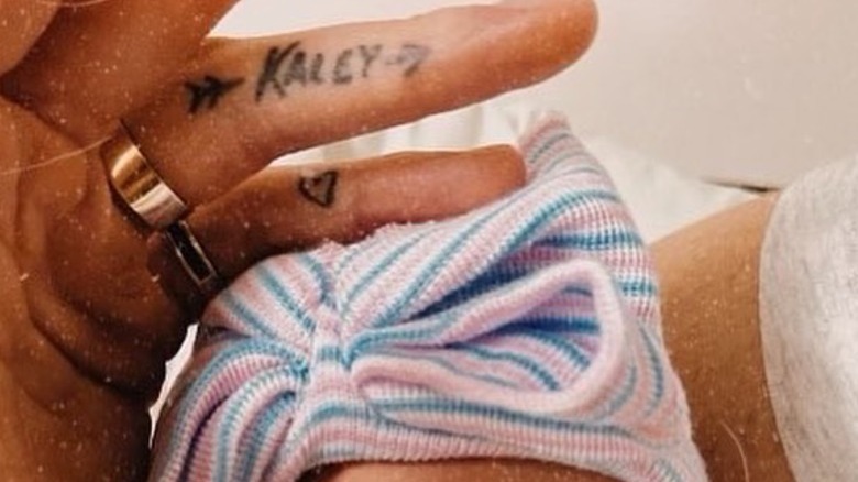 Tom Pelphrey's Kaley tattoo on finger