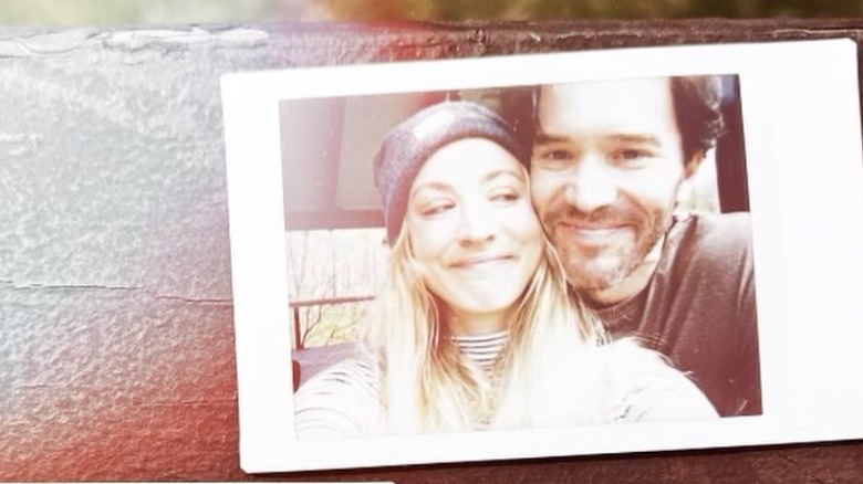 Polaroid of Kaley Cuoco and Tom Pelphrey