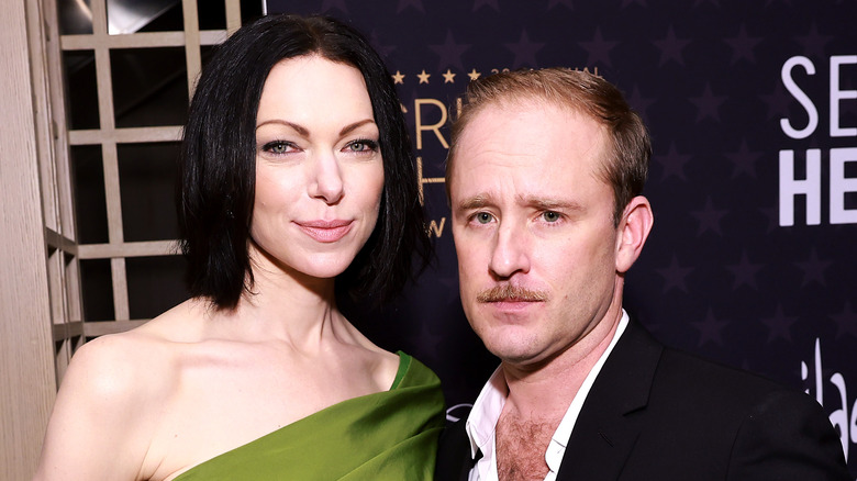 Laura Prepon and Ben Foster posing at the premiere of Emancipation