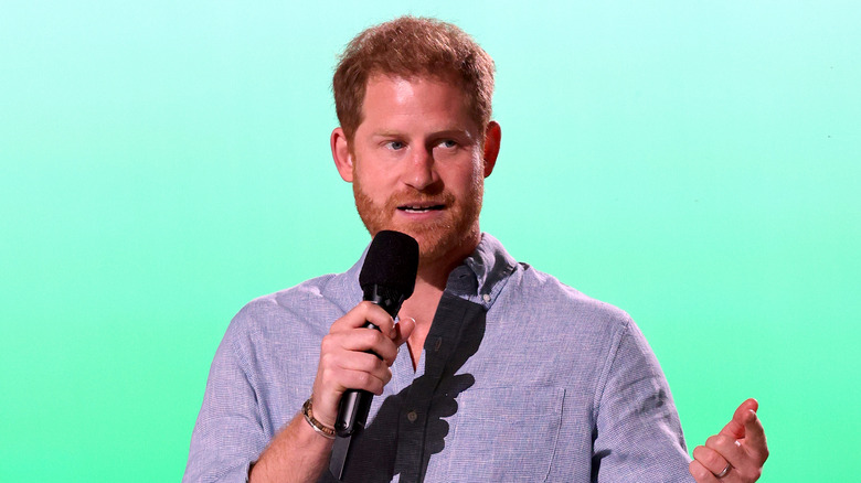 Prince Harry talks onstage