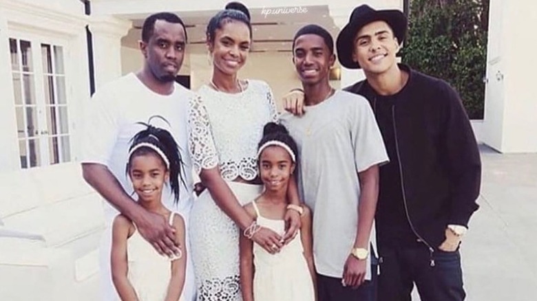 Kim Porter with all of her children