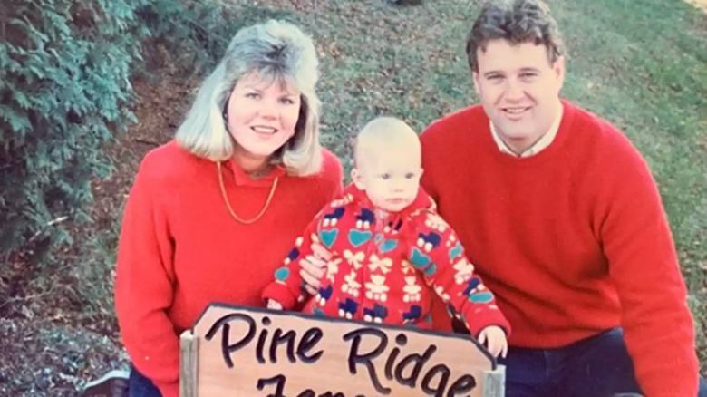 Taylor Swift as a baby with her parents at Pine Ridge Farm, where they lived