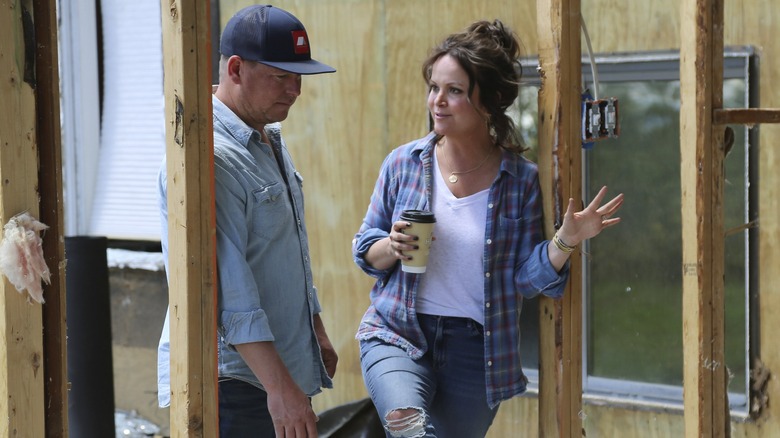 Ben and Cristi Dozier on a construction site