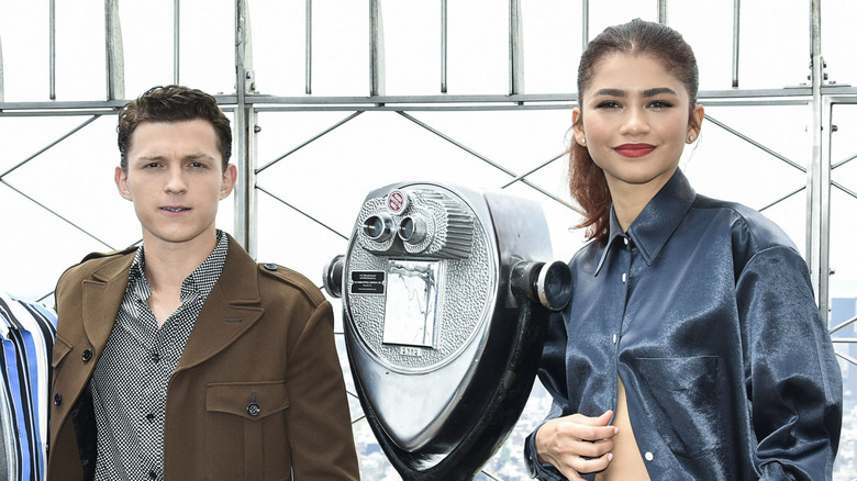 Tom Holland and Zendaya smiling