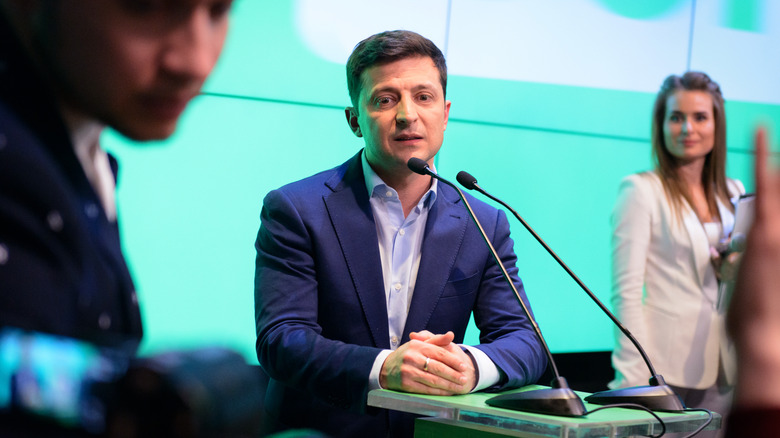 Volodymyr Zelenskyy speaking