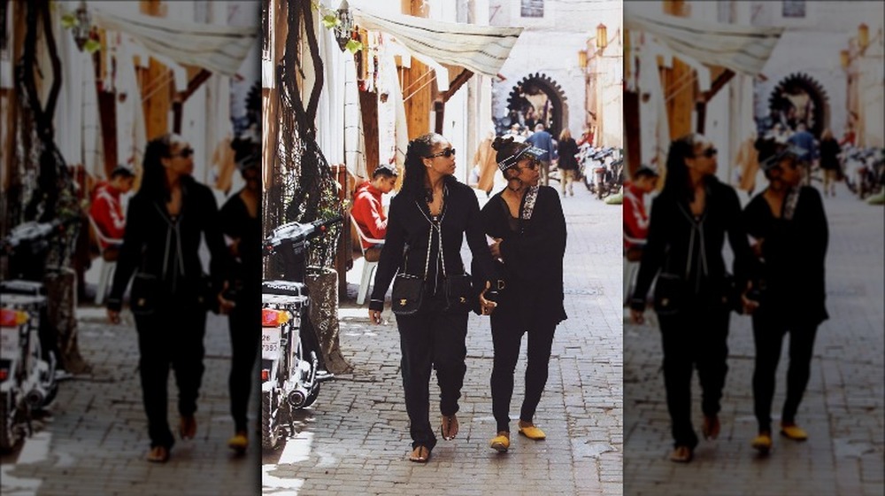 Lori Harvey and her mother on a walk