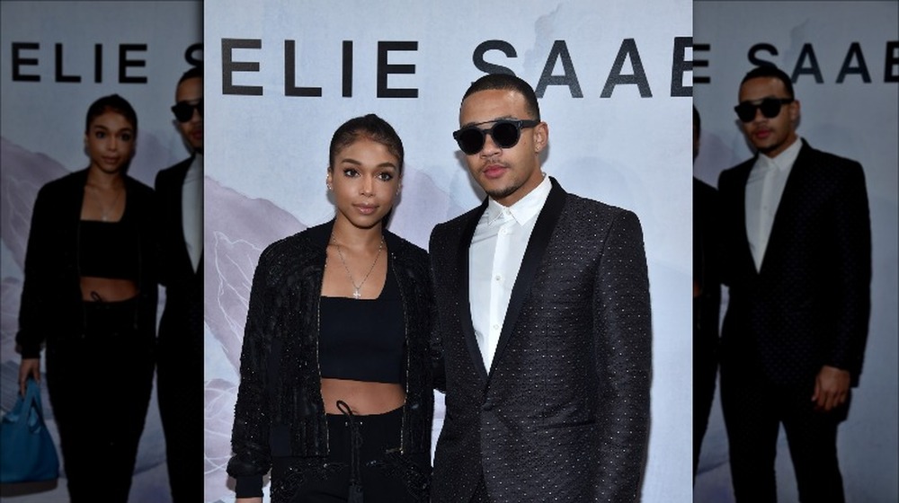 Lori Harvey and Memphis Depay at an event