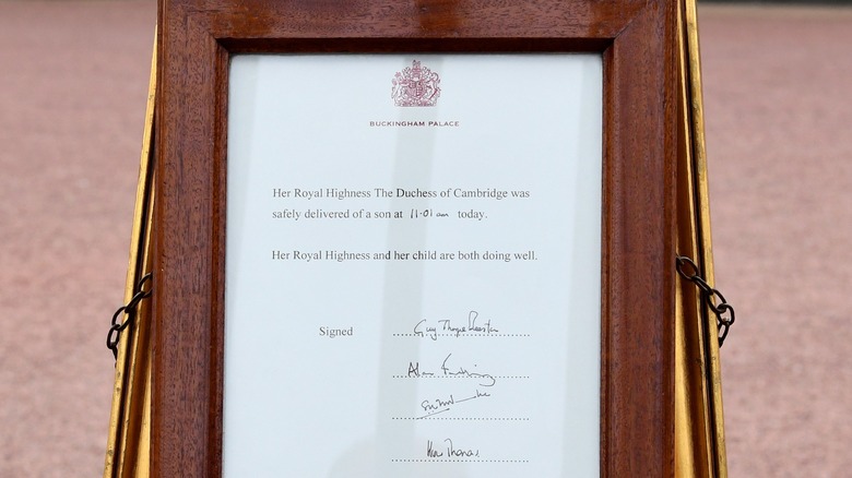 royal baby number three paper and twitter announcement