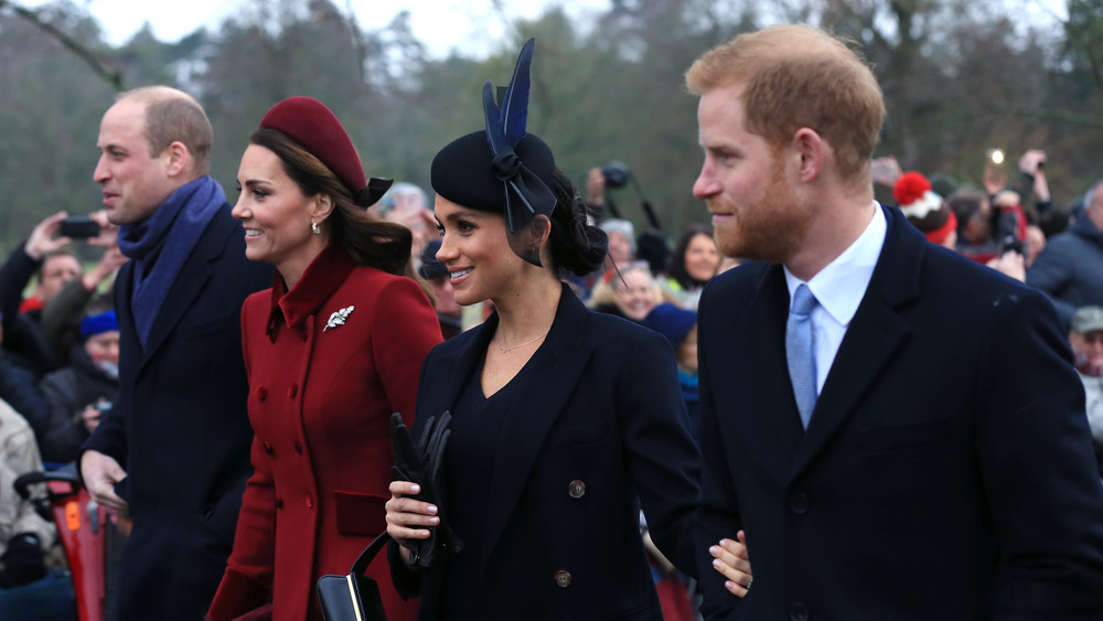 The royal family walking