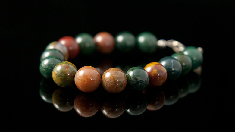 Bloodstone beaded bracelet