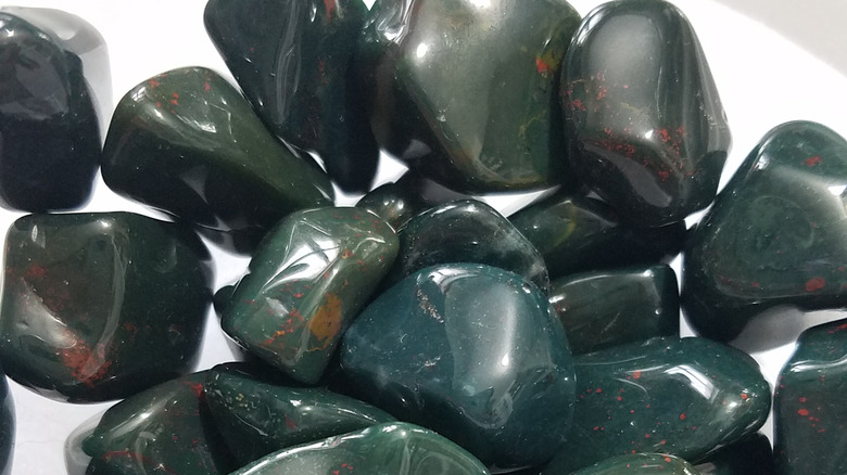 Several bloodstone rocks