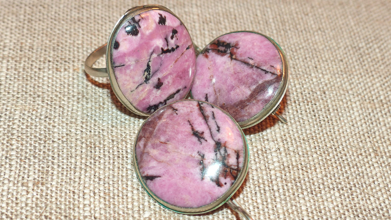 Multiple rhodonite earrings