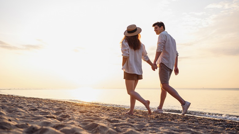 couple walking on the beach