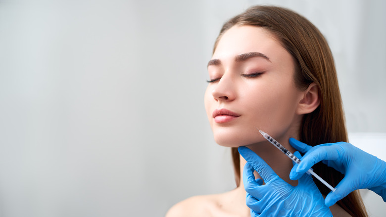 Woman getting injections