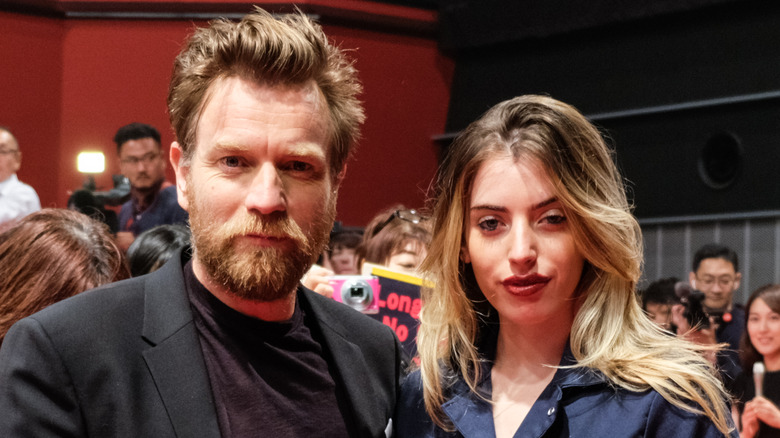 Ewan McGregor and Clara McGregor smoldering at camera