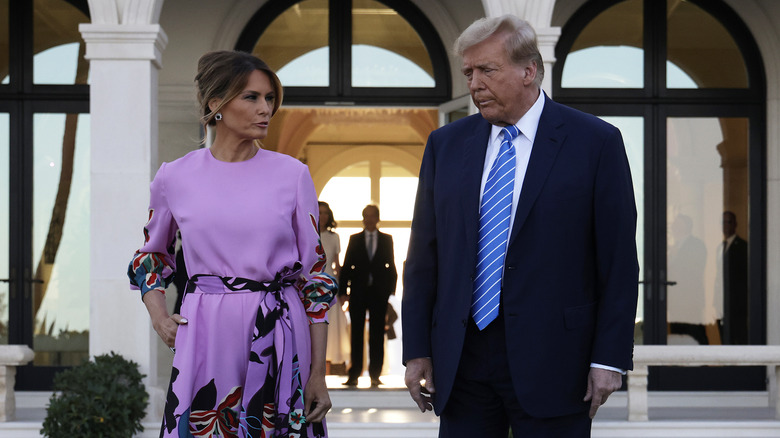 Melania Trump and Donald Trump looking sad