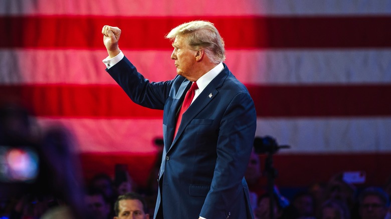 Donald Trump raising his fist 