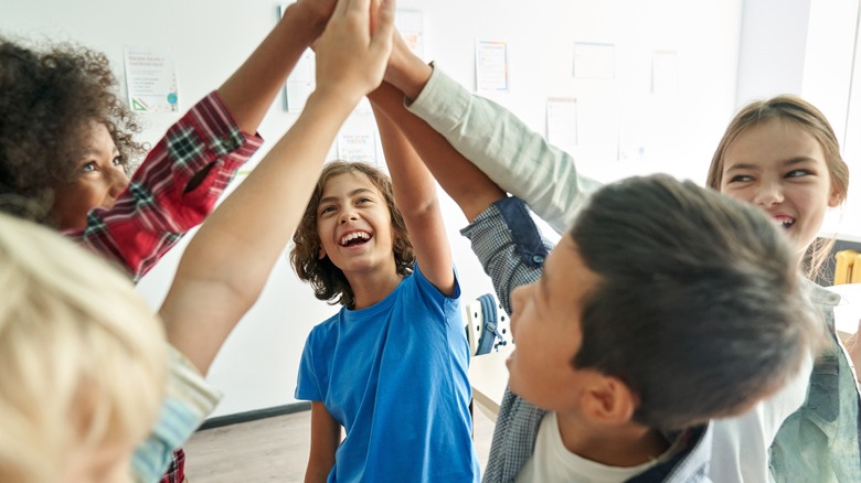 Students cheering together