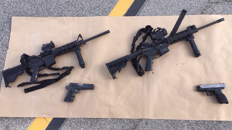 Weapons laid out on display