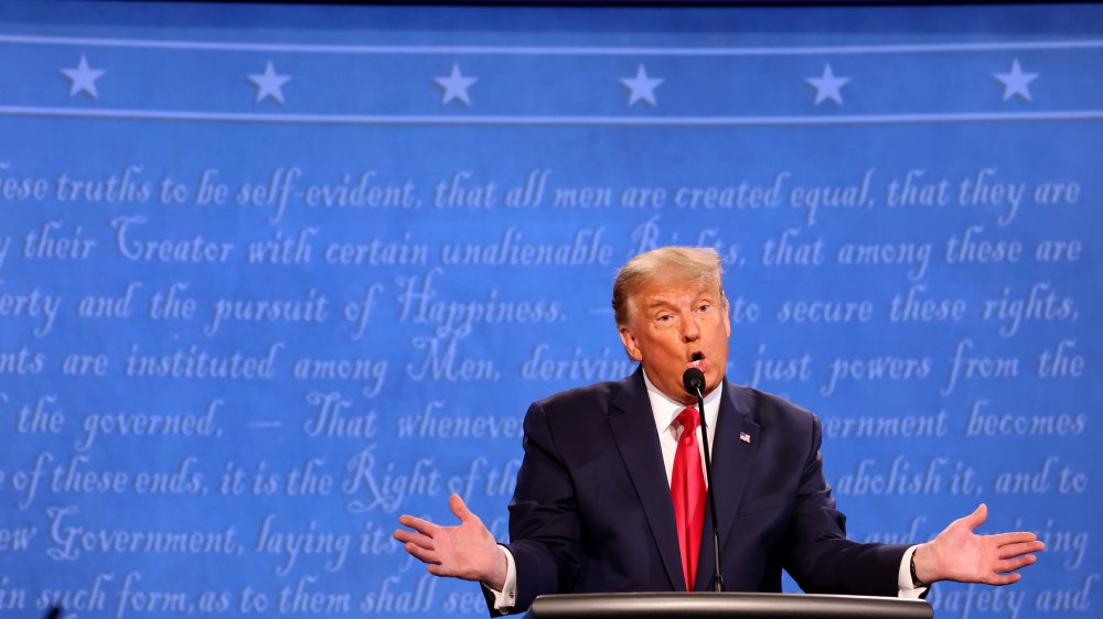 President Trump reacts at November 2020 presidential debate