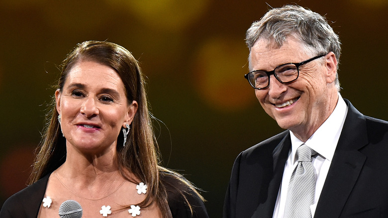 Bill and Melinda Gates speaking at event 