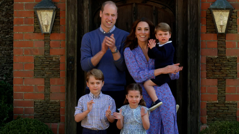 Prince William and Kate Middleton with their children. 