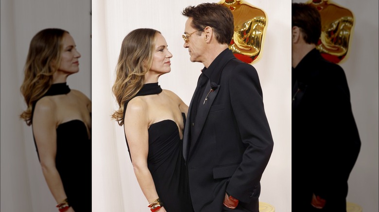 Robert Downey Jr. and wife Susan gazing 