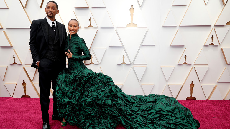 Will Smith and Jada Pinkett Smith green Oscar dress