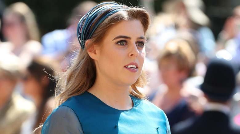 Princess Beatrice walking past crowd