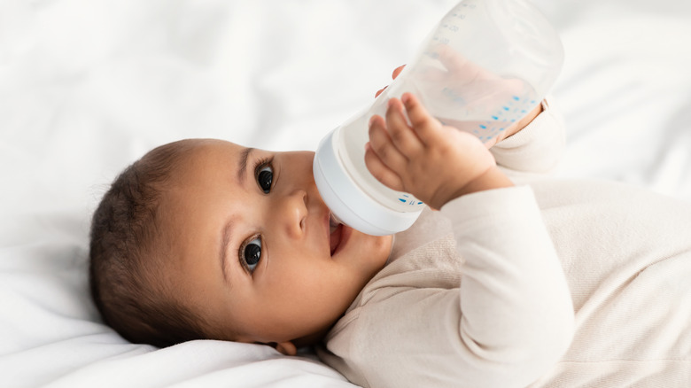 baby drinking bottle