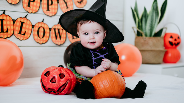 baby girl in halloween costume