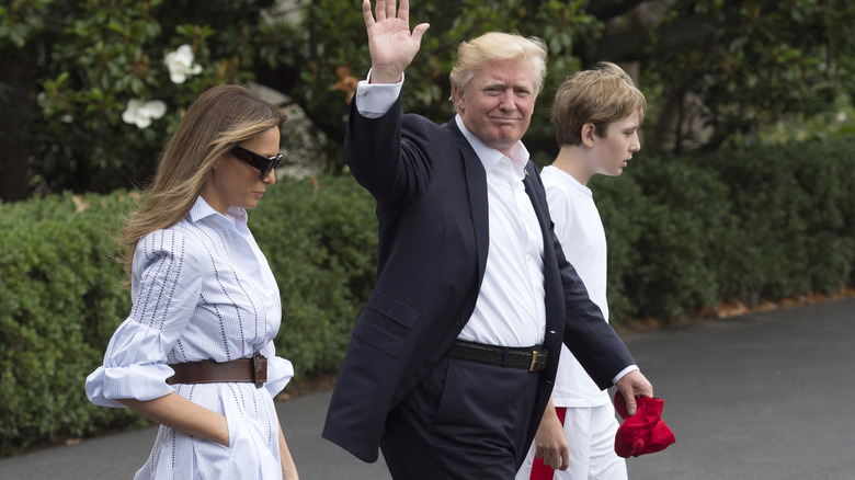 Melania, Donald, and Barron Trump