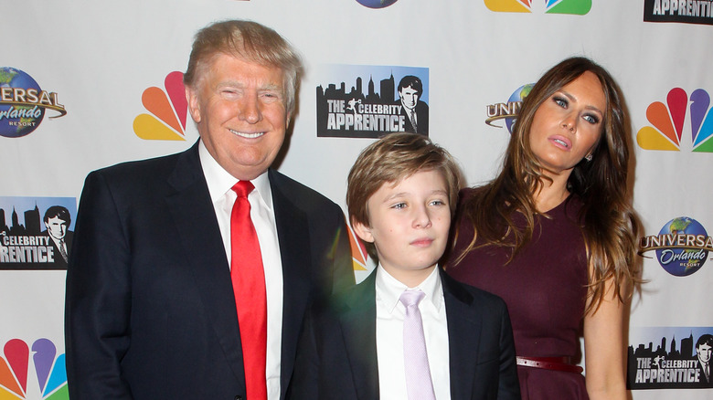 Donald, Barron, and Melania Trump