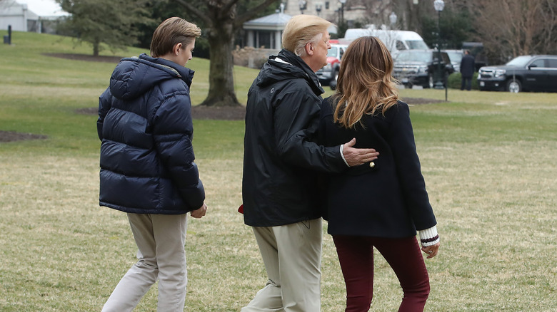 Donald Trump with wife and son