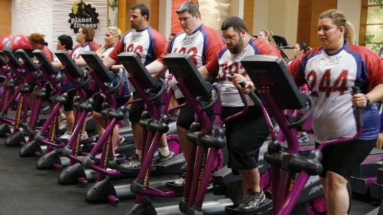 Contestants working out on The Biggest Loser