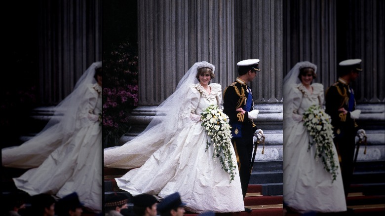 Diana and Charles on their wedding day