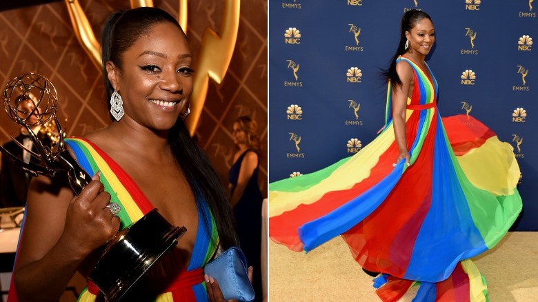 Tiffany Haddish in a colorful gown