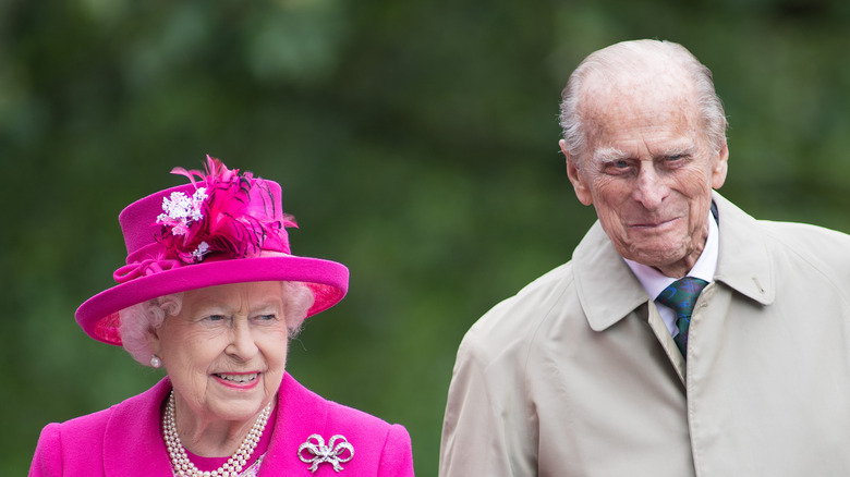 Queen Elizabeth and Prince Philip smiling