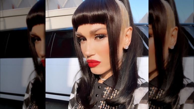 Gwen Stefani with darker hair