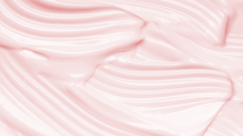 Close-up of pink cream moisturizer