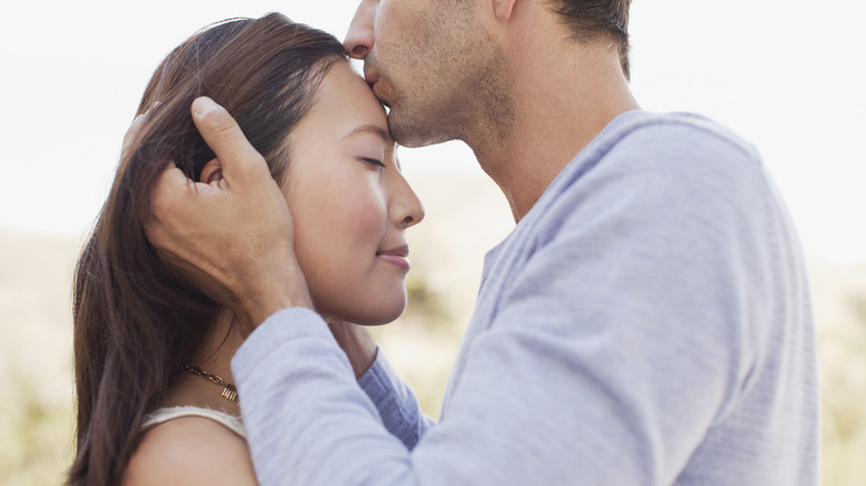 Couple in sweet embrace