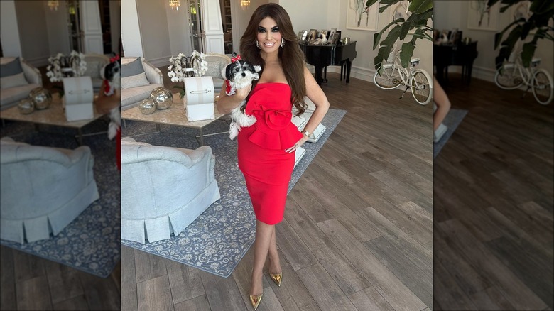 Kimberly Guilfoyle posing with dog