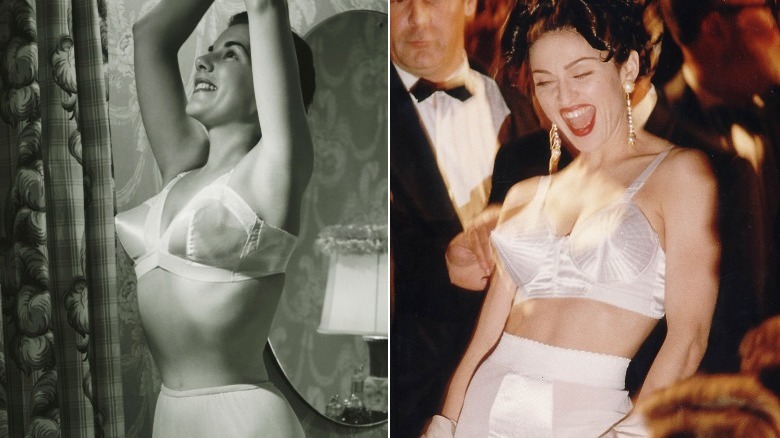 Vintage model/Madonna wearing cone bra