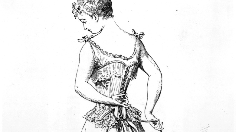 Illustration of woman wearing a corset