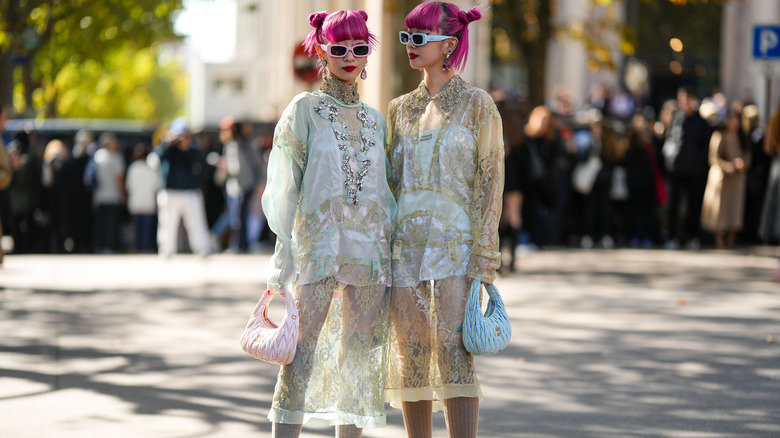 Women in sheer dresses