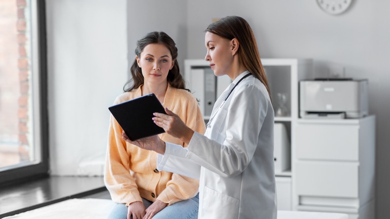 A woman and her doctor 