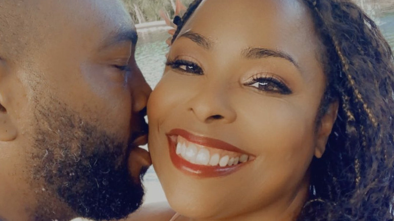 DJ Spinderella and Quenton "Q" Coleman on their honeymoon