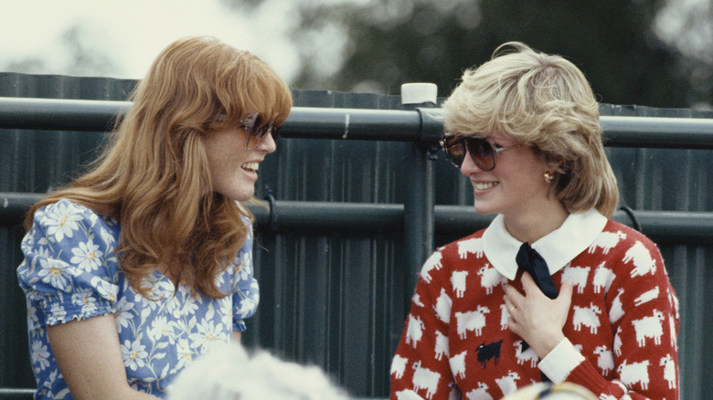 Princess Diana and Sarah Ferguson talking