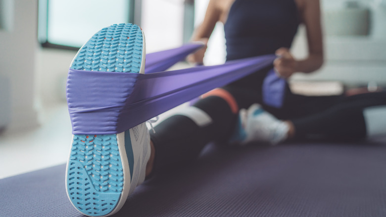 Woman stretching